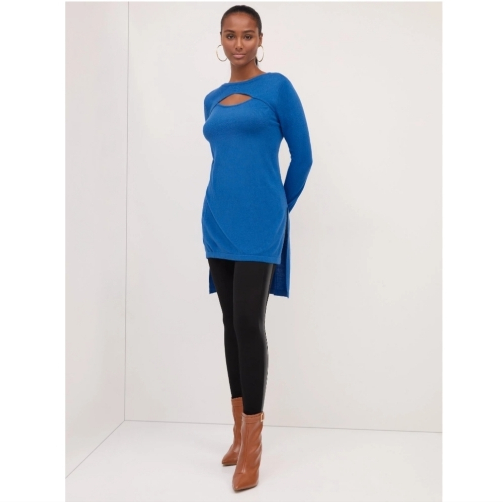 New York & Company High Low Tunic Cut Out Sweater